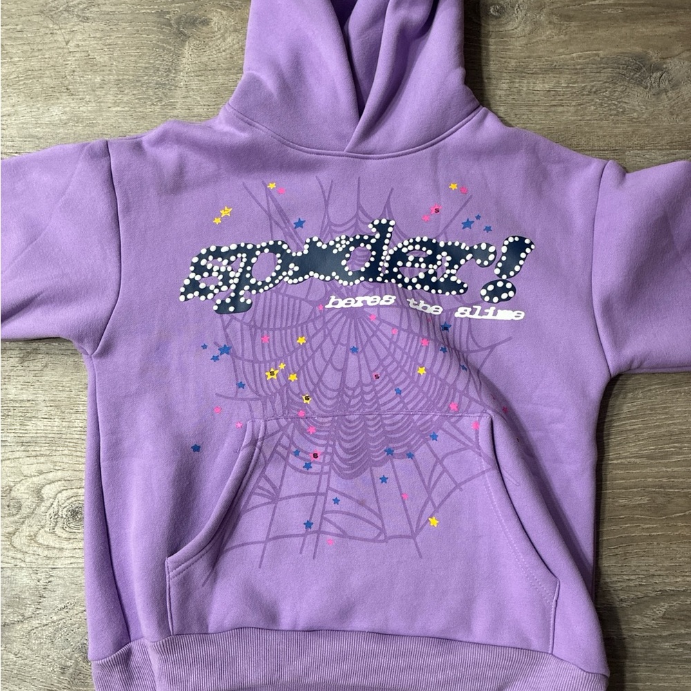 Vibrant Purple Spider Graphic Hoodie
